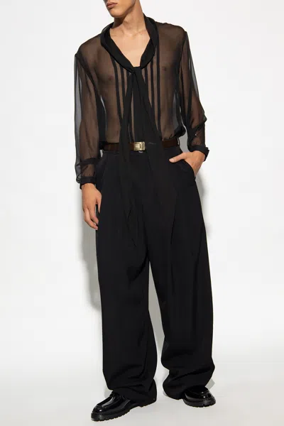Saint Laurent Loose-fitting Trousers In Black
