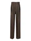 Saint Laurent Loose-fitting Trousers Brown In Brown
