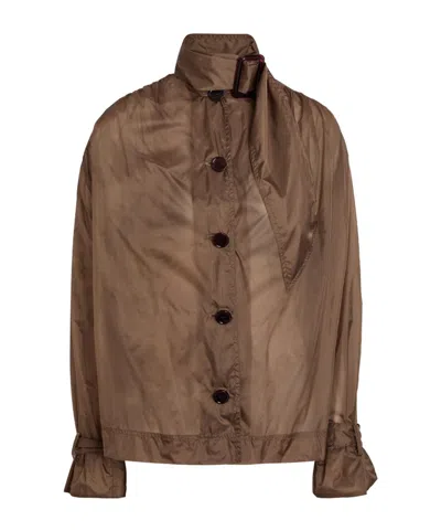 Saint Laurent Loose Short Coat In Multi