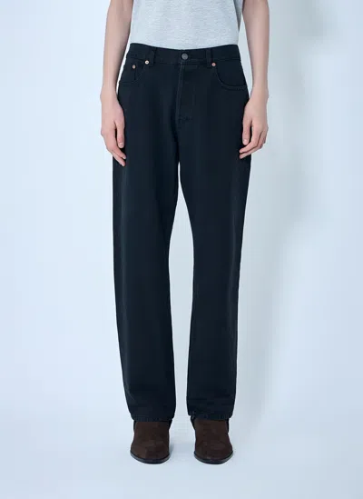 Saint Laurent Loose Straight Denim Pants In Blue