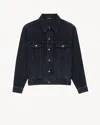 Saint Laurent Trucker Jacket In French Black Denim In Blue