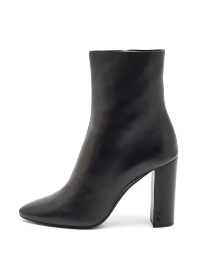 Pre-owned Saint Laurent Lou Ankle Boots In Black