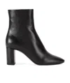 Saint Laurent Lou Leather Ankle Booties In Black