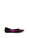 Saint Laurent Lou Satin Crêpe Ballet Flats In Black
