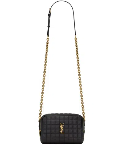 Saint Laurent Mini Quilted Leather Camera Shoulder Bag In Black