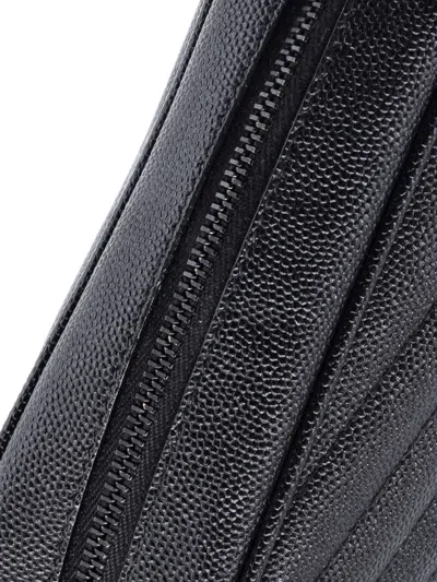 Pre-owned Saint Laurent Lou Camera Bag Matelasse Chevron Leather Mini Crossbody Bag In Black