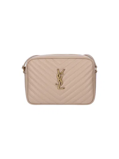Saint Laurent "lou Camera" Crossbody Bag In Beige