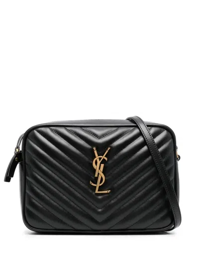 Saint Laurent Lou Camera Crossbody Mini Handbag In Black