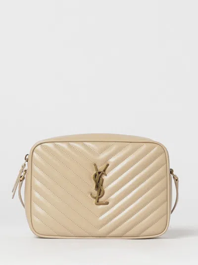 Saint Laurent Lou Chevron Quilted Nappa Bag In Neutral