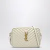 Saint Laurent Lou Cream Quilted Camera Bag In White