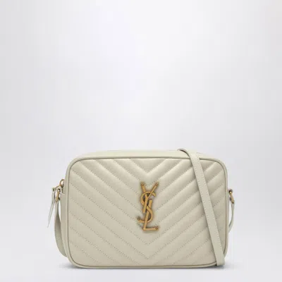 Saint Laurent Lou Cream Quilted Camera Bag In White