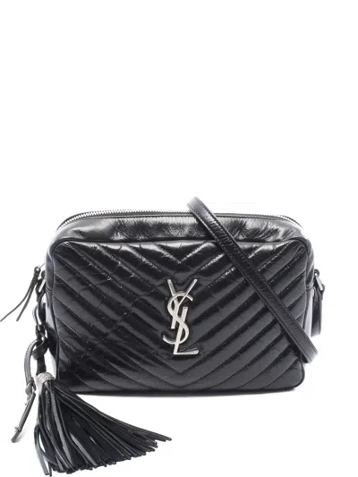 Pre-owned Saint Laurent Lou Crossbody Bag In Black