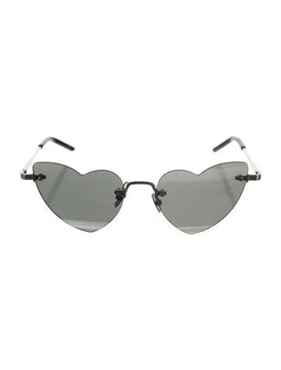 Pre-owned Saint Laurent Lou Lou Cat-eye Sunglasses In Silver