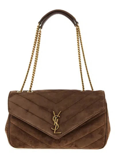 Saint Laurent 'lou Lou M' Crossbody Bag In Brown