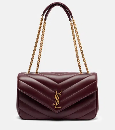 Saint Laurent Lou Lou Medium Leather Shoulder Bag In Burgundy