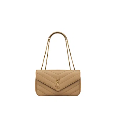 Saint Laurent Lou Lou Medium Shoulder Bag In Sand