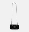Saint Laurent Lou Lou Mini Leather Crossbody Bag In Black