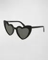 Saint Laurent Black Black Grey Acetate Sunglasses In Black