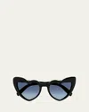 Saint Laurent Lou Lou Oversized Heart Sunglasses In Black Gradient