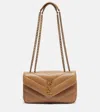 Saint Laurent Lou Lou Small Leather Shoulder Bag In Brown