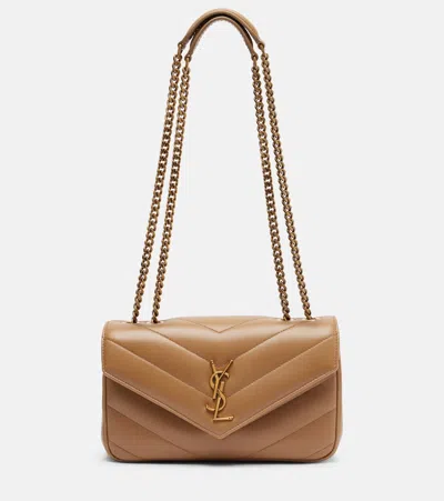 Saint Laurent Lou Lou Small Leather Shoulder Bag In Brown