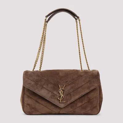 Saint Laurent Lou Lou Suede In Brown