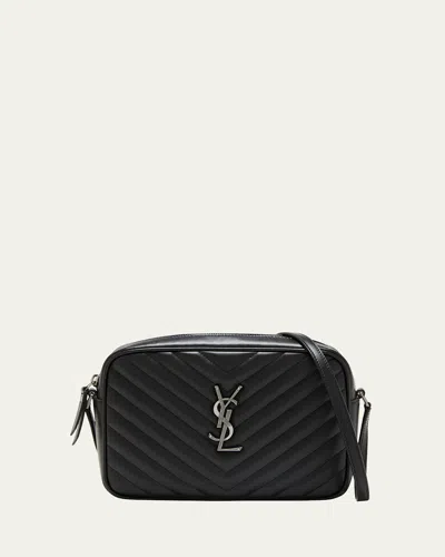 SAINT LAURENT LOU MEDIUM CAMERA CROSSBODY BAG IN QUILTED LEATHER