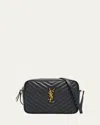 SAINT LAURENT LOU MEDIUM YSL CAMERA BAG WITH POCKET IN QUILTED LEATHER