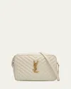 Saint Laurent Medium Lou Monogramme Bag In White