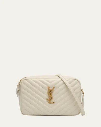 Saint Laurent Medium Lou Monogramme Bag In White