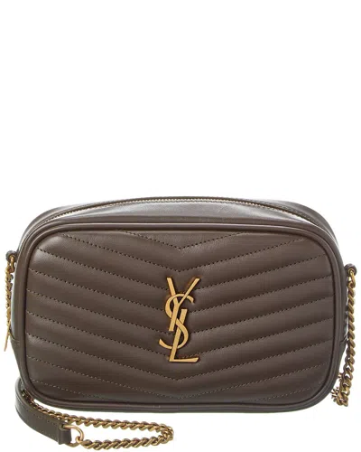 Saint Laurent Lou Mini Quilted Leather Camera Bag In Black