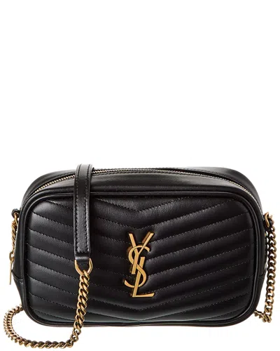 Saint Laurent Lou Quilted Mini Shoulder Bag In Black