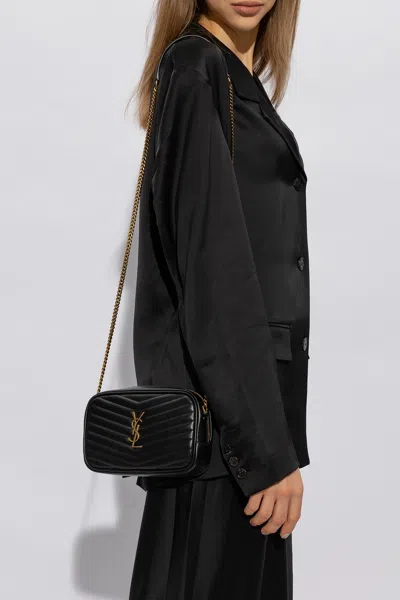 Saint Laurent ‘lou Mini' Quilted Shoulder Bag In Black