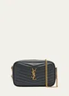 Saint Laurent Lou Mini Leather Camera Bag In Black