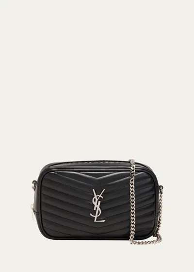 SAINT LAURENT LOU MINI YSL CAMERA BAG IN SMOOTH QUILTED LEATHER