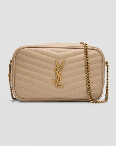 SAINT LAURENT LOU MINI YSL CAMERA BAG IN SMOOTH QUILTED LEATHER