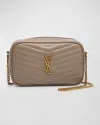 Saint Laurent Lou Mini Ysl Camera Bag In Smooth Quilted Leather In Greyish Brown