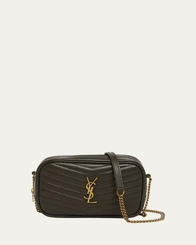 SAINT LAURENT LOU MINI YSL CAMERA BAG IN SMOOTH QUILTED LEATHER
