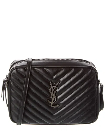 Saint Laurent Lou Monogram Leather Camera Bag In Black