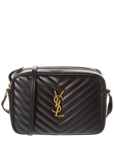 Saint Laurent Lou Monogram Leather Camera Bag In Black