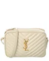 Saint Laurent Lou Monogram Leather Camera Bag In White