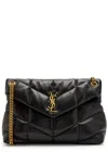 Saint Laurent Lou Puffer Medium Leather Shoulder Bag In Black