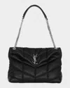 Saint Laurent Lou Puffer Medium Ysl Shoulder Bag In Quilted Leather In Black