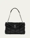 Saint Laurent Lou Puffer Medium Ysl Shoulder Bag In Quilted Leather In Black