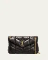 Saint Laurent Lou Puffer Medium Ysl Shoulder Bag In Quilted Leather In Black