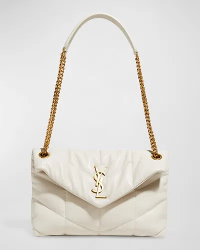 SAINT LAURENT LOU PUFFER SMALL YSL SHOULDER BAG IN QUILTED LEATHER