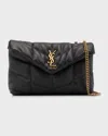 Saint Laurent Lou Puffer Toy Ysl Shoulder Bag In Quilted Leather In Black