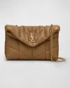 Saint Laurent Lou Puffer Toy Ysl Shoulder Bag In Quilted Leather In Dark Cork