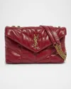 Saint Laurent Lou Puffer Toy Ysl Shoulder Bag In Quilted Leather In Red Danger