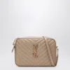 Saint Laurent Lou Mini Ysl Camera Bag In Smooth Quilted Leather In Beige